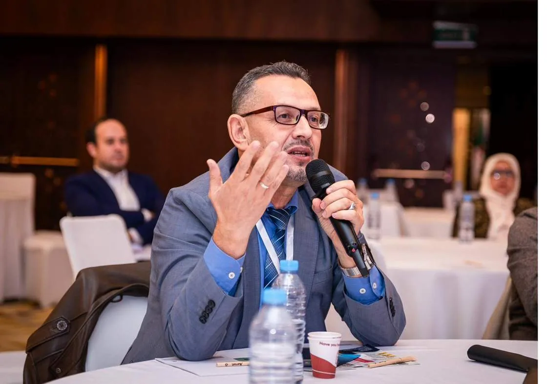 A delegate putting a question to the panel